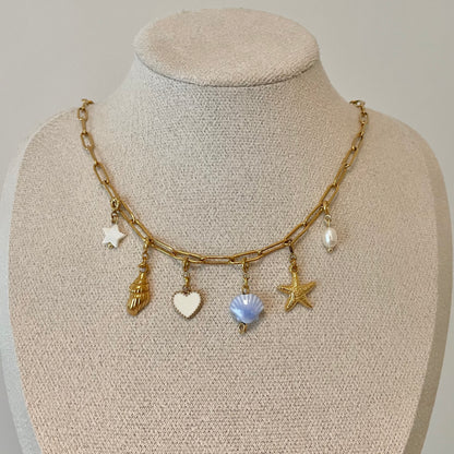 White Ocean Charm Necklace