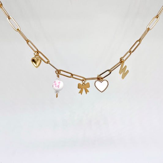 Pretty White Charm Necklace