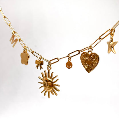 Golden Sun Charm Necklace